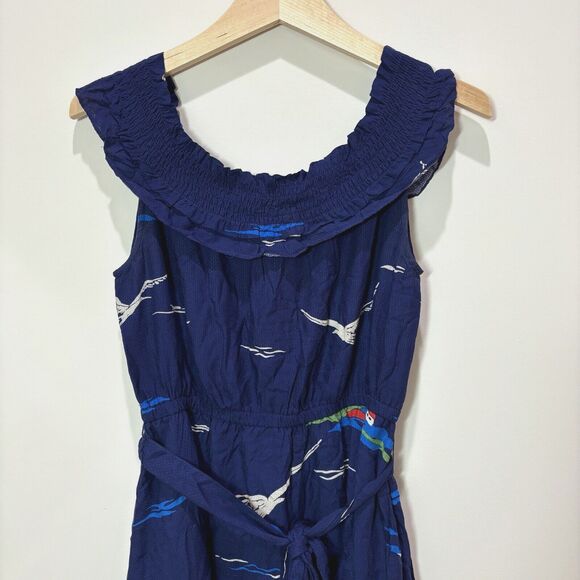 Anthropologie 52 Conversation Colloquial Boat Off Shoulder Midi Dress 2 Nautical - Picture 3 of 13